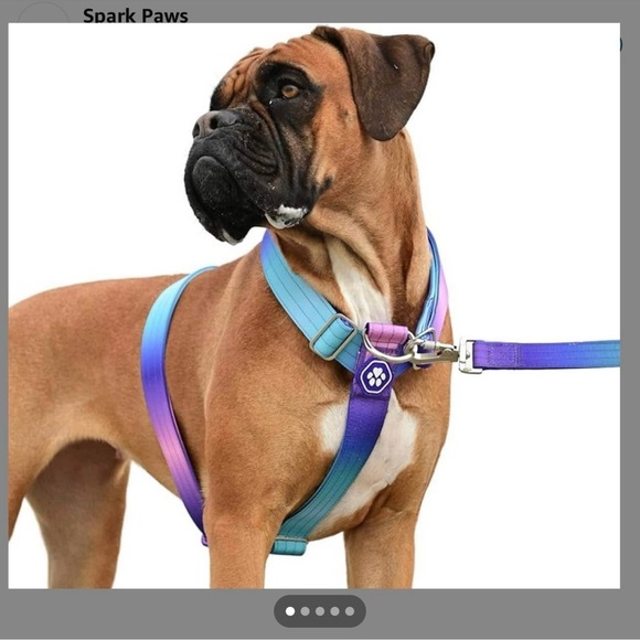 Spark Paws Other - Gradient Dog Harness and Leash Set - Blue and Purple.